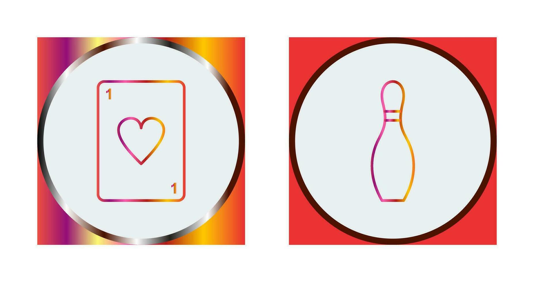 Card and Bowling Pin Icon vector