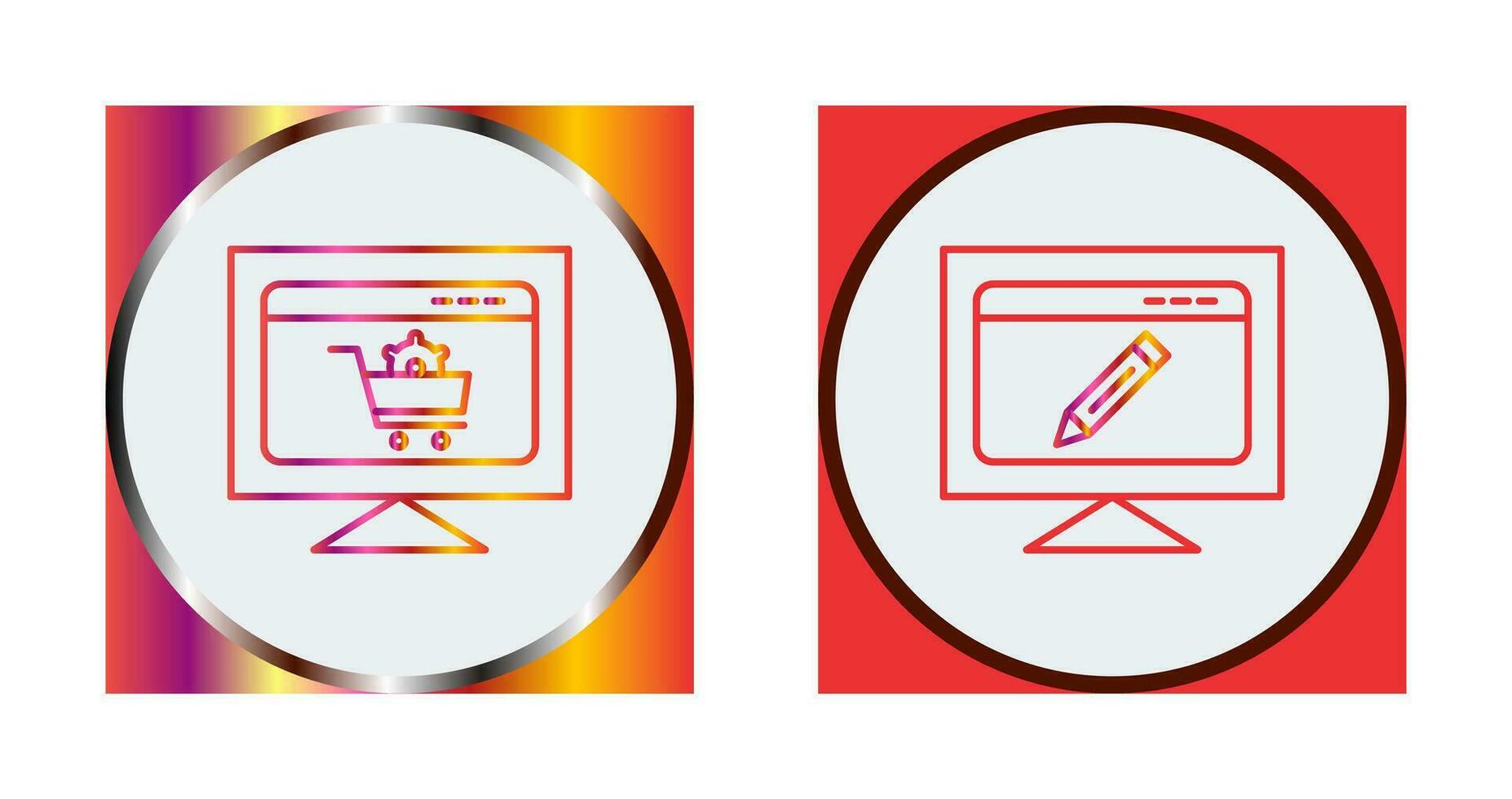 e commerce setting and edit webpage Icon vector