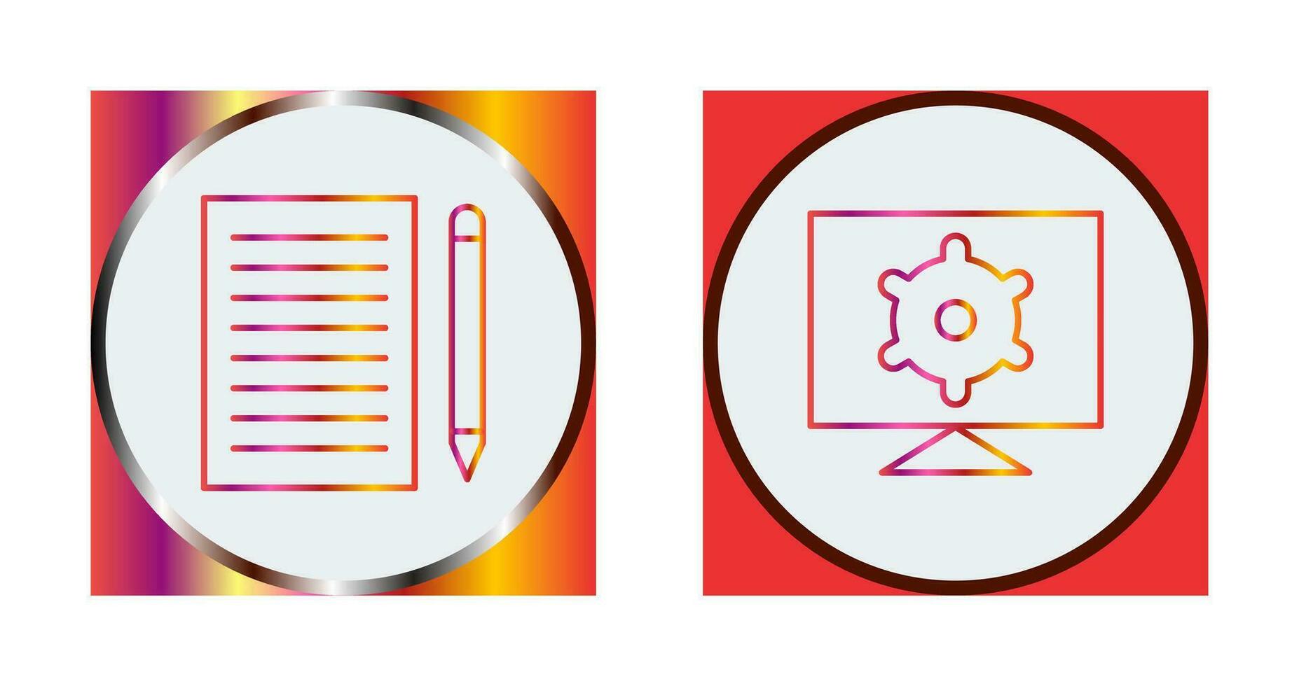 write feedback and computer settings Icon vector