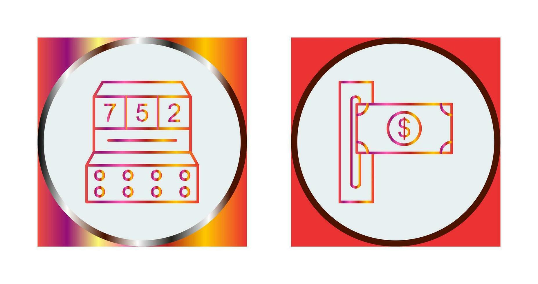 slot machine and slot of bills  Icon vector