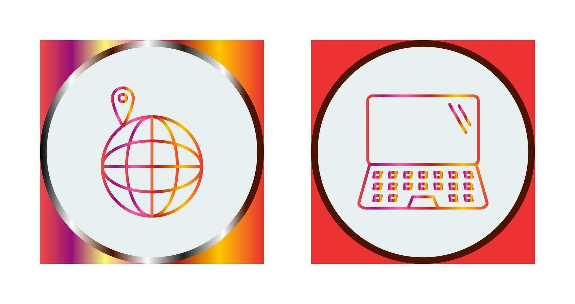 laptop and vacation spots  Icon vector