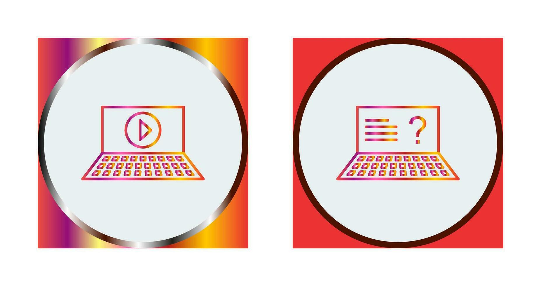 Play Video and Online Exam Icon vector