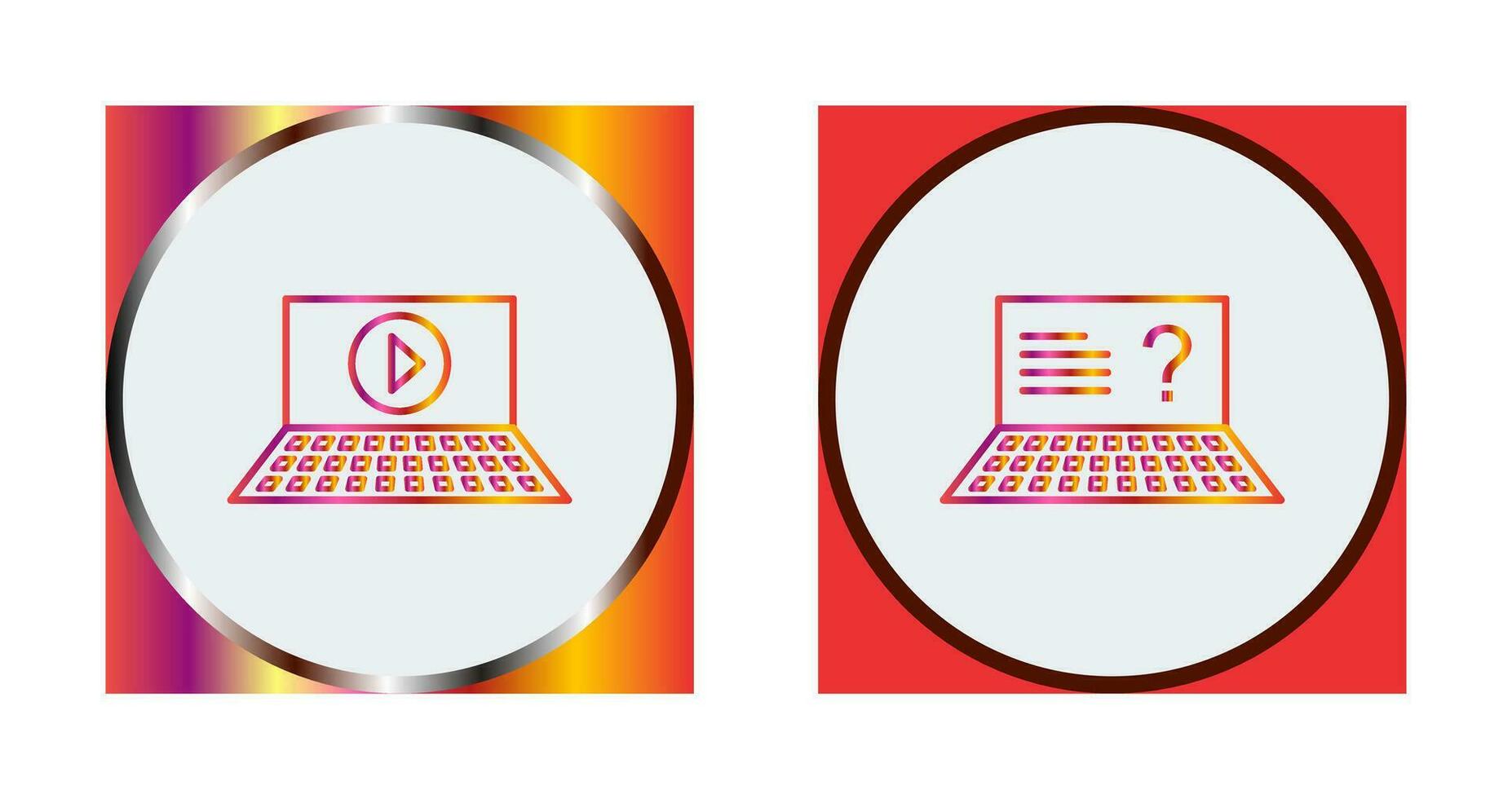 Play Video and Online Exam Icon vector