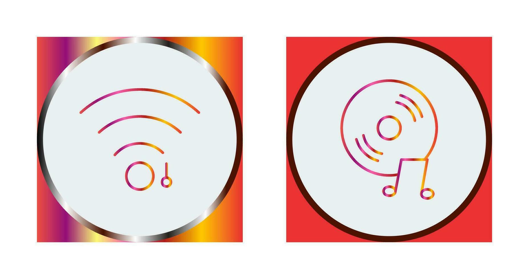 wifi sign and music cd  Icon vector