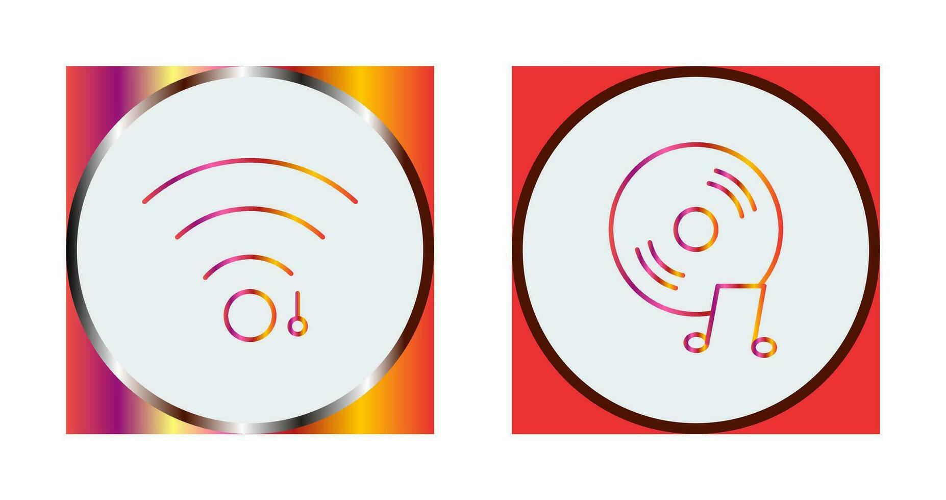 Wifi firmar y música discos compactos icono vector