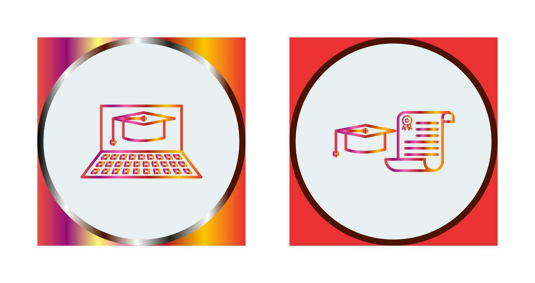 Online Graduation and Graduation Icon vector