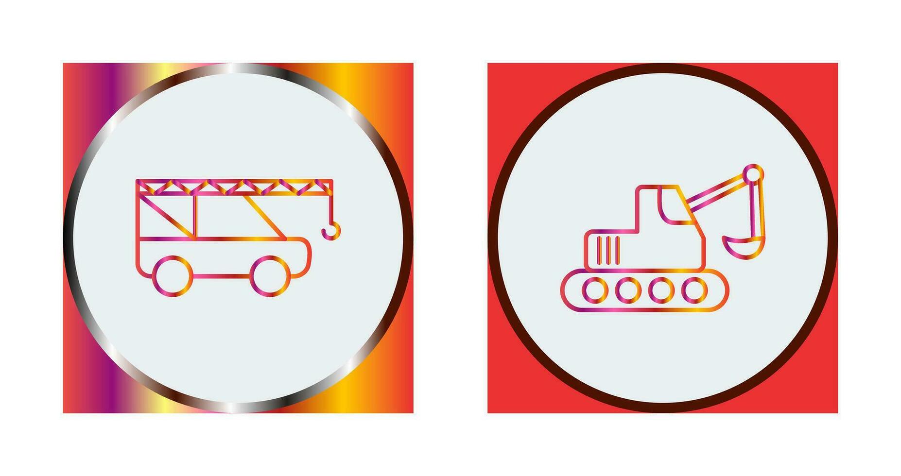 Crane and Escavator Icon vector