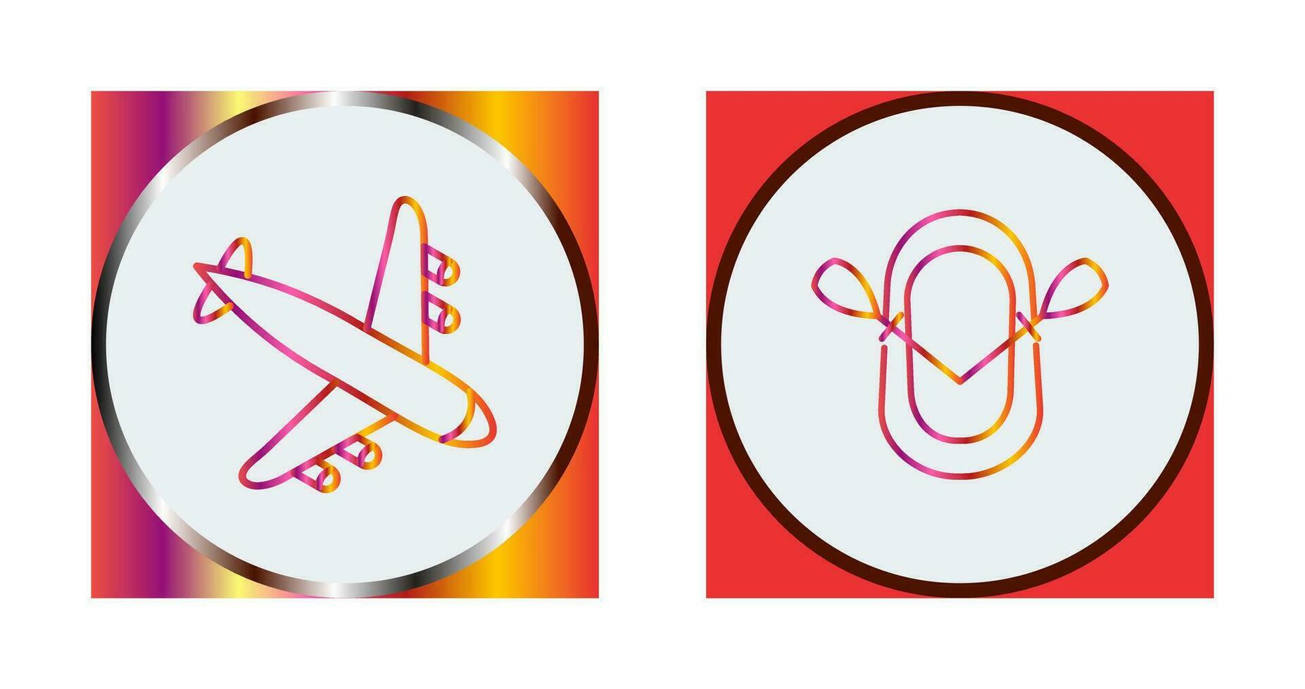 Landing Airplane and Dinghy Icon vector