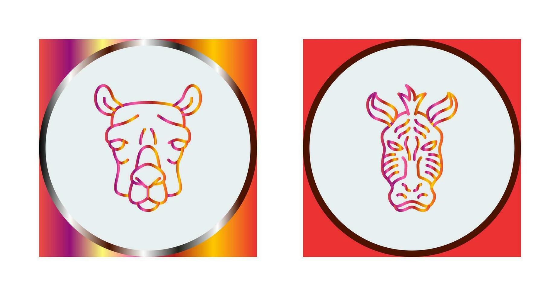 Camel and Zebra Icon vector