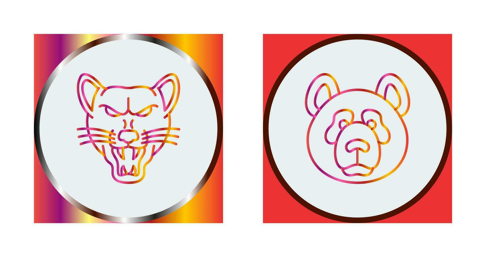 Wolf and Panda Icon vector