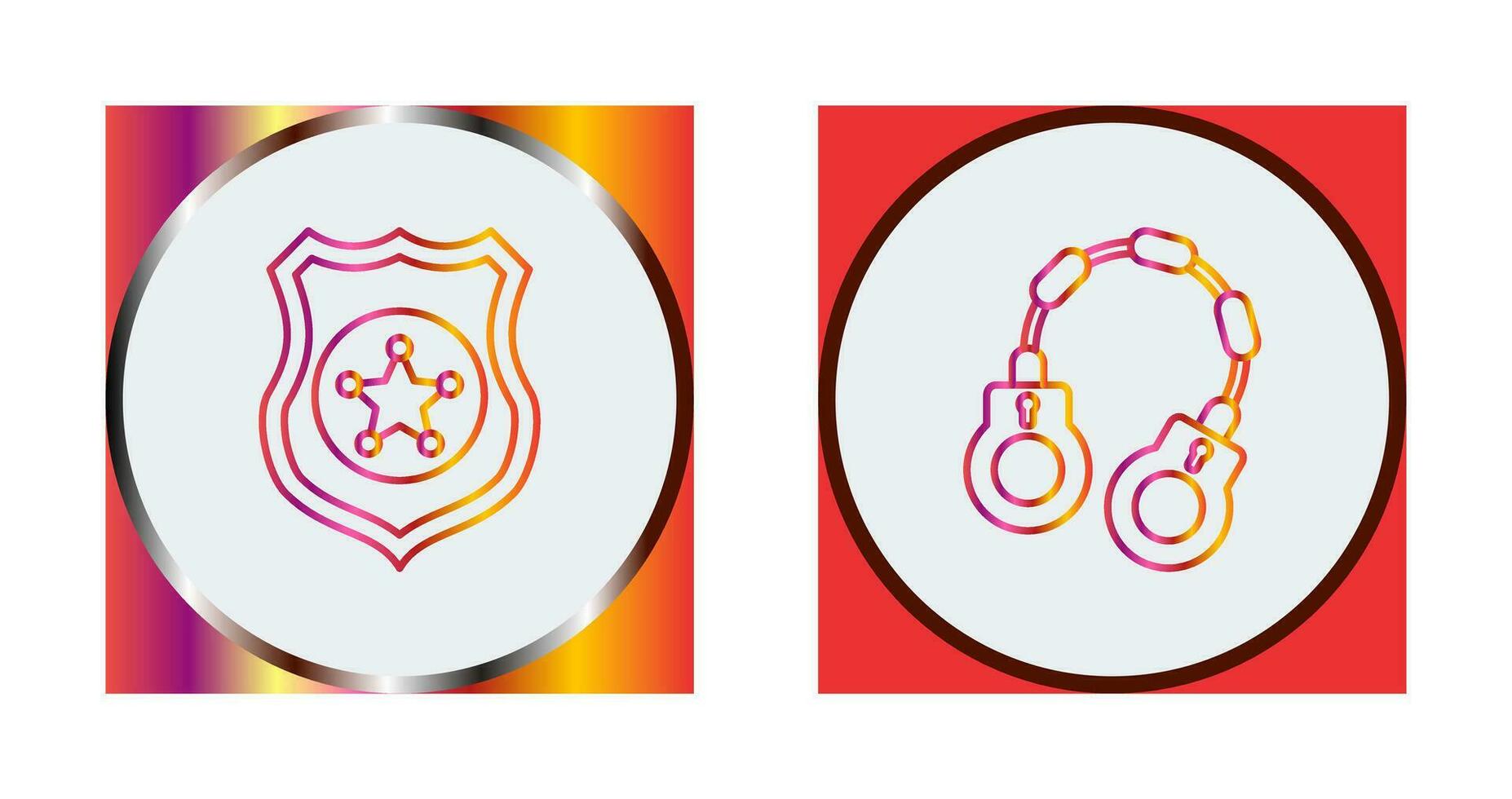 Police shield and Handcuff Icon vector