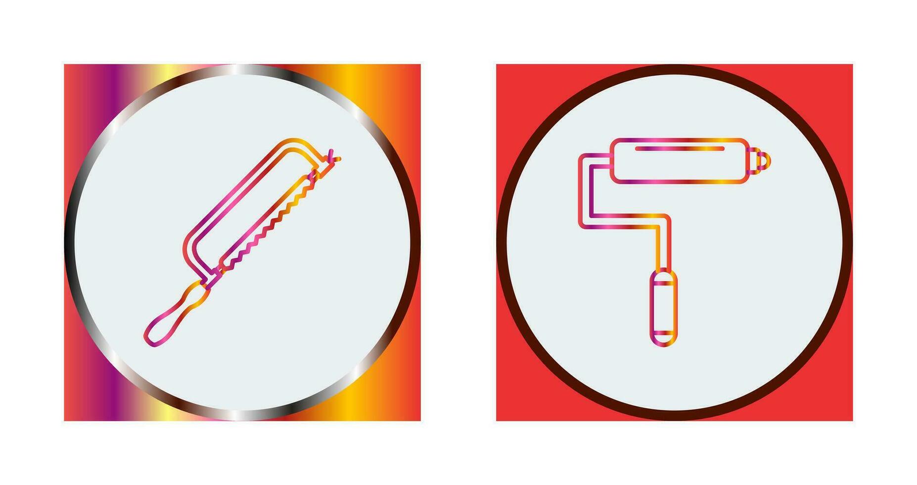 Hacksaw and Paint Roller Icon vector