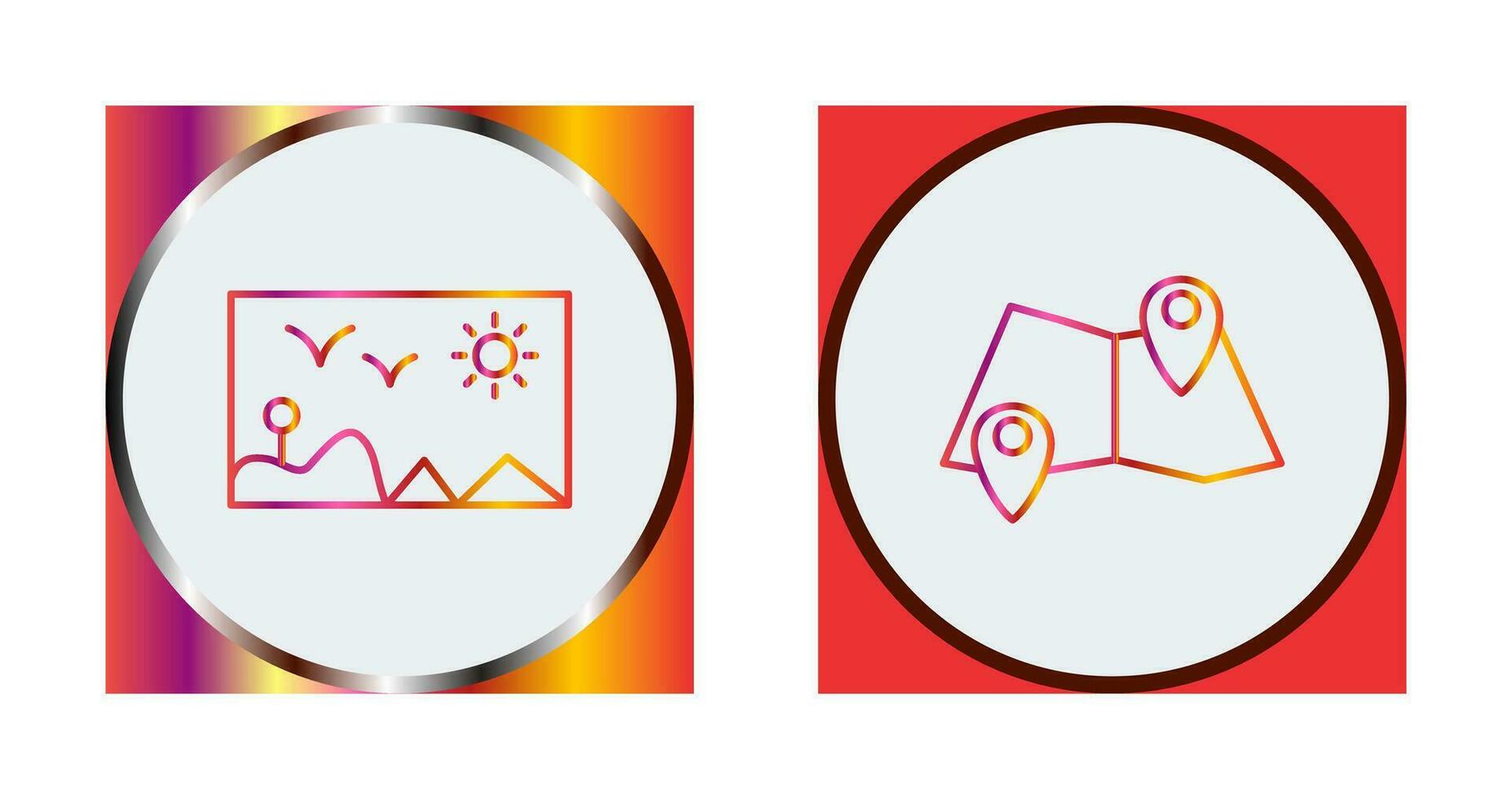 Painting Exhibit and Folded Icon vector