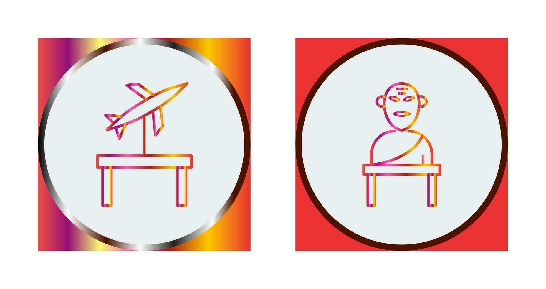 Jet Exhibit and Greek god Icon vector