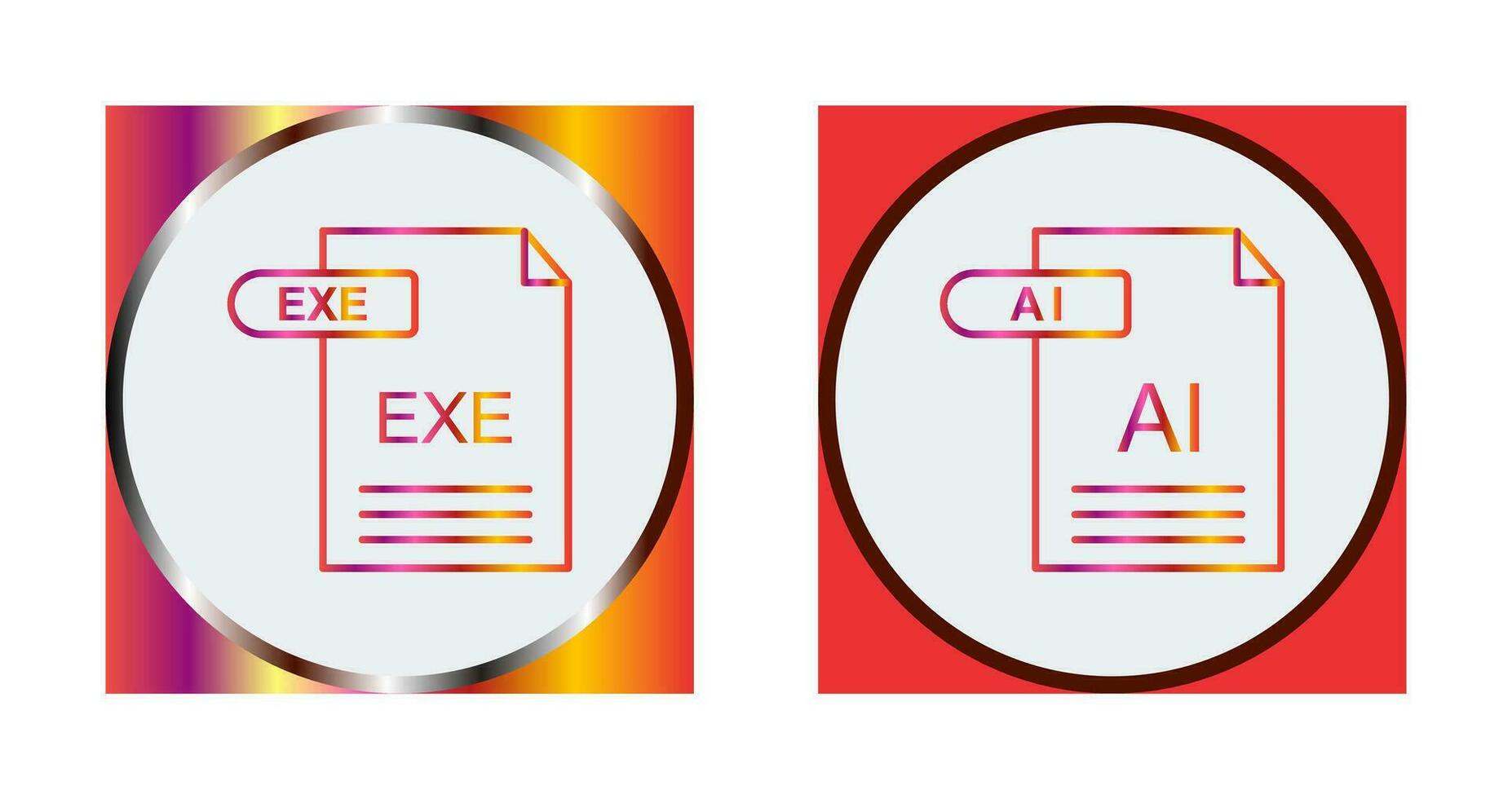 AI and EXE Icon vector