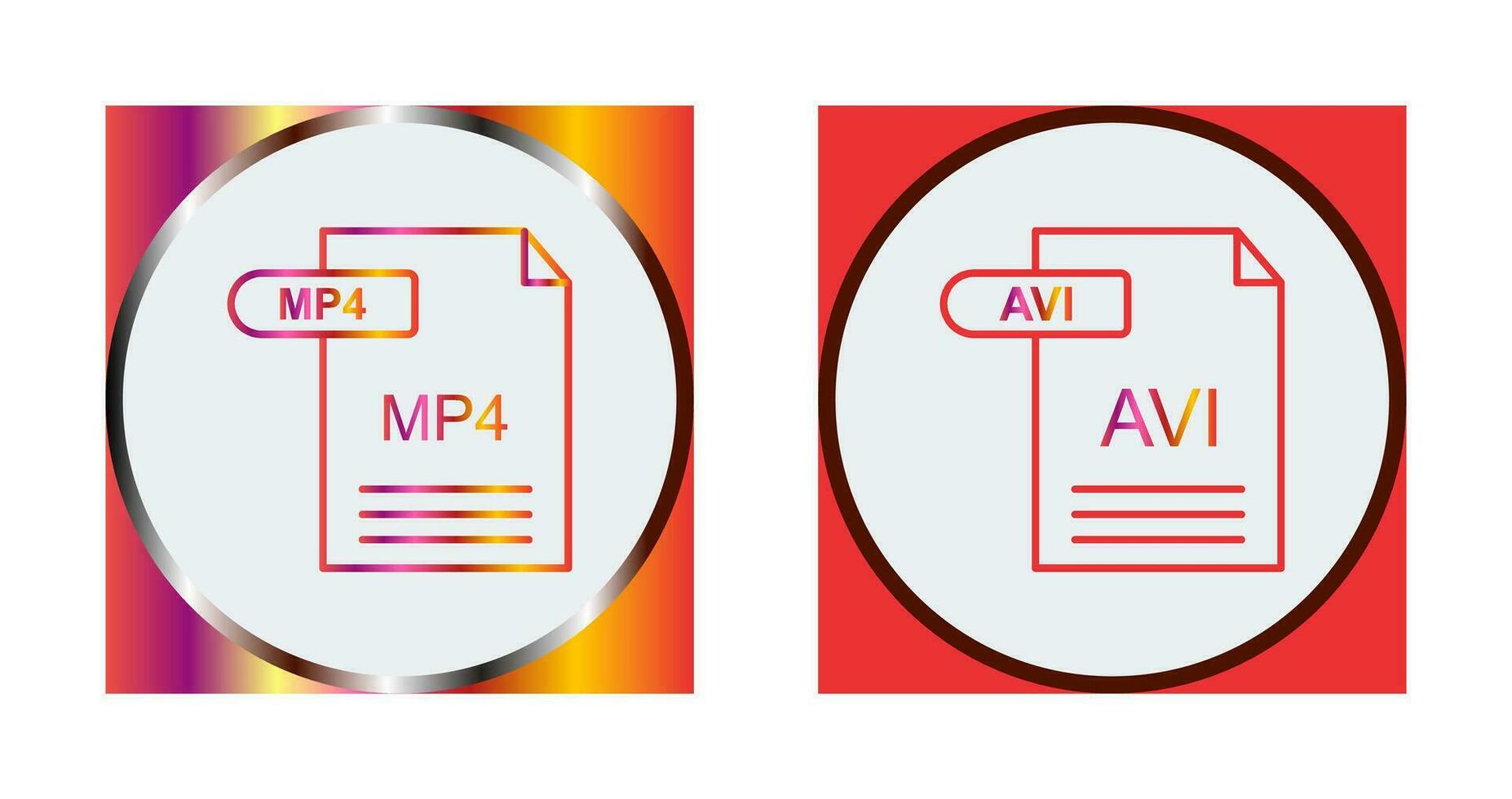 MP4 and AVI  Icon vector