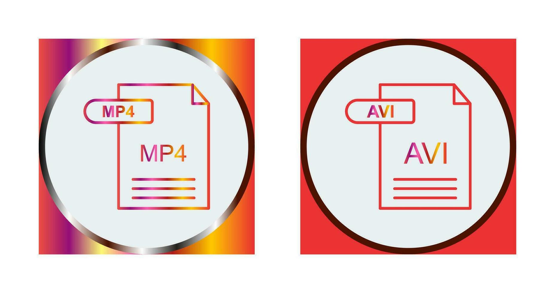 mp4 y avi icono vector