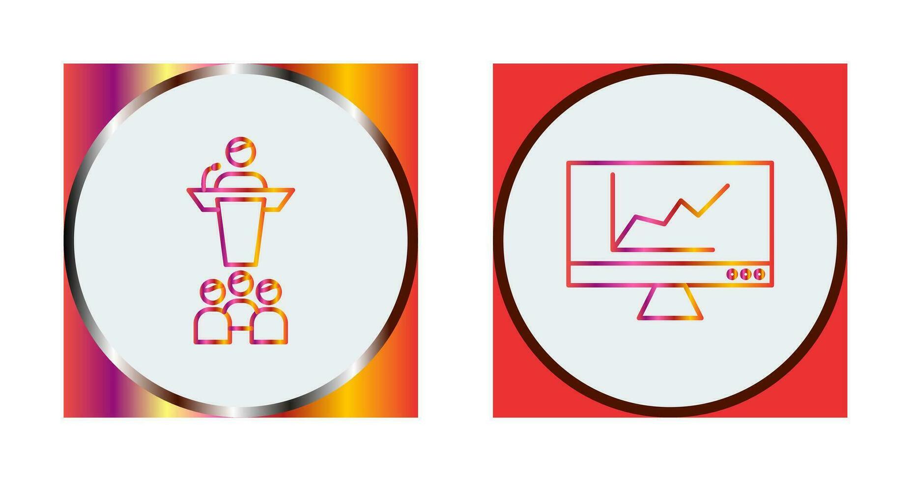 Online Graph and Seminar Icon vector