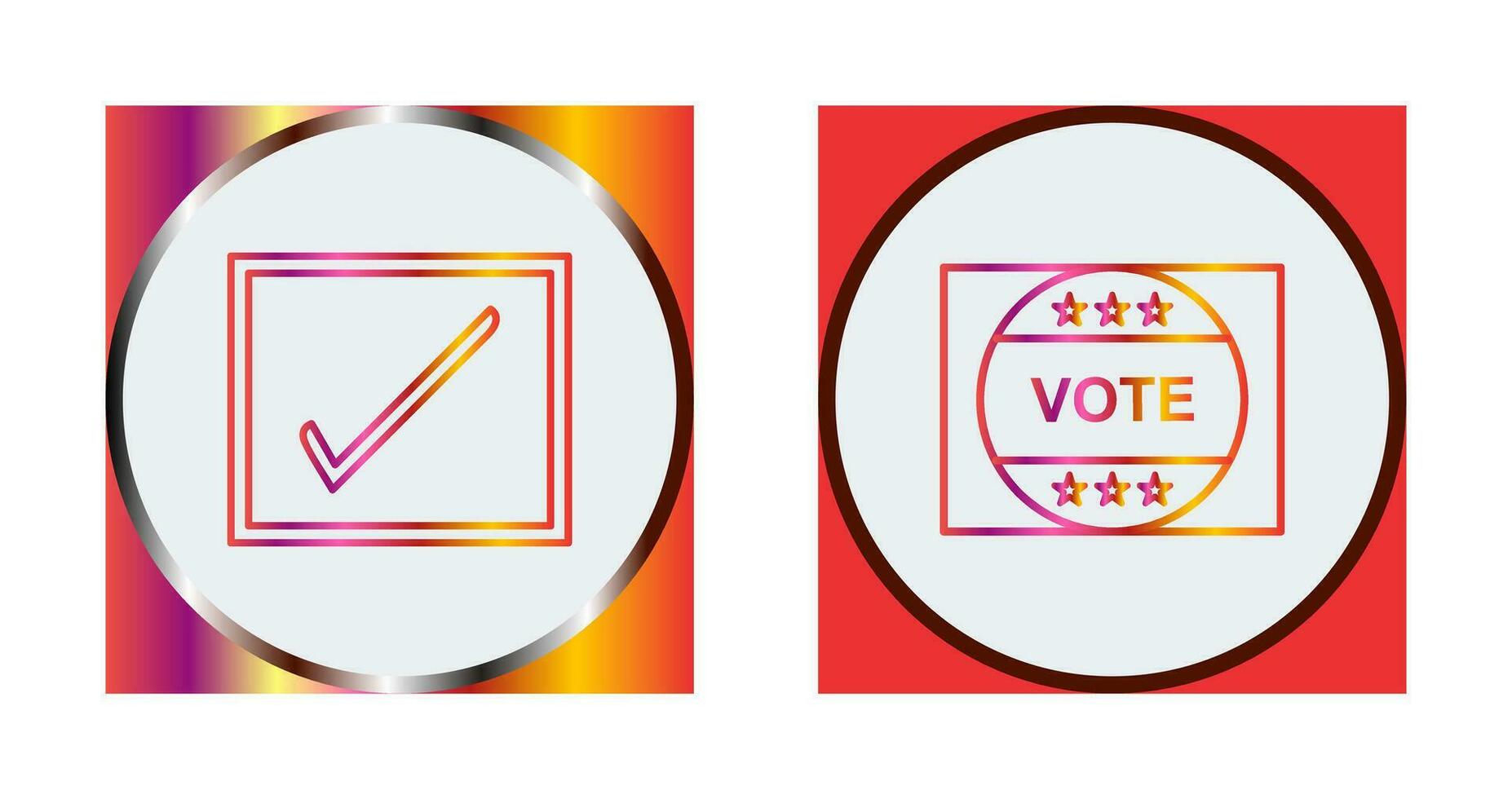 caja y votar pegatina icono vector