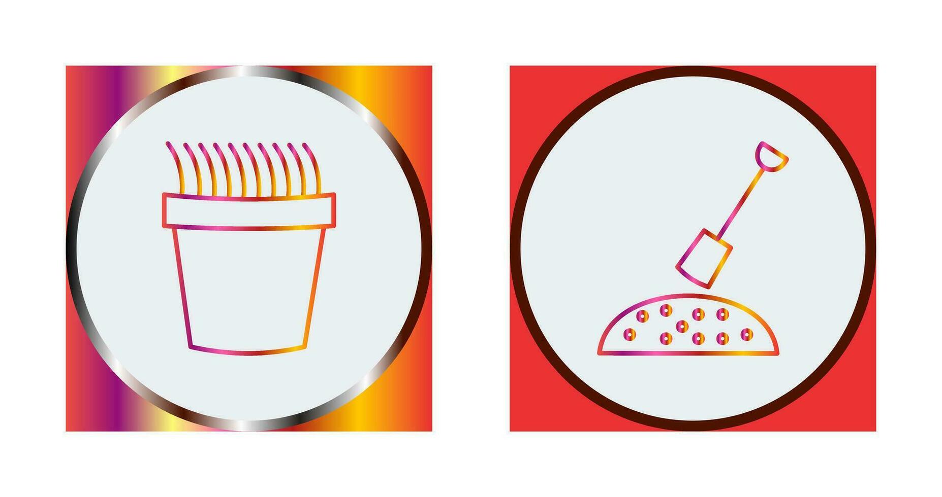 Gress Pot and Gardening Icon vector
