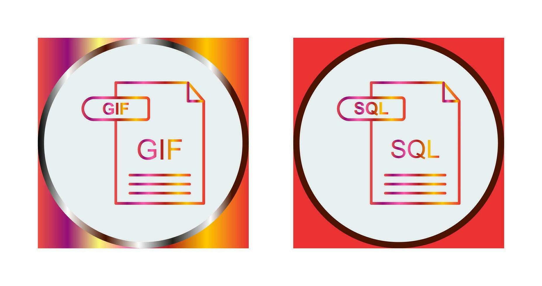 GIF and SQL Icon vector