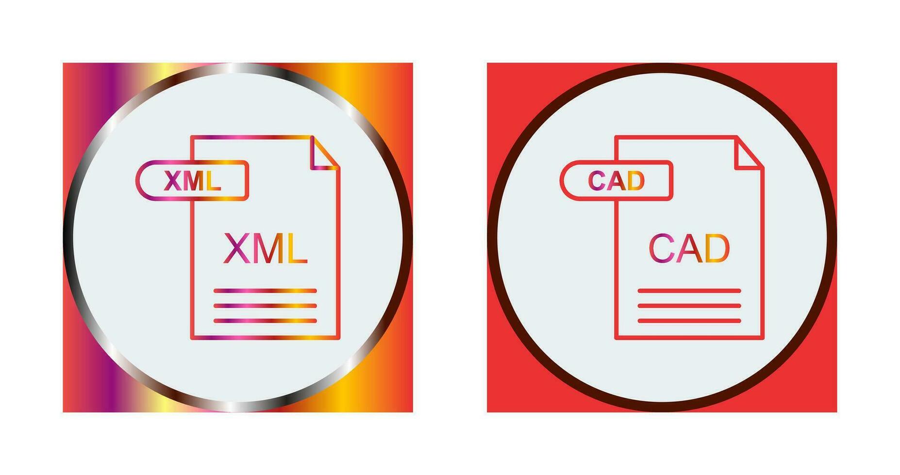 XML and CAD Icon vector