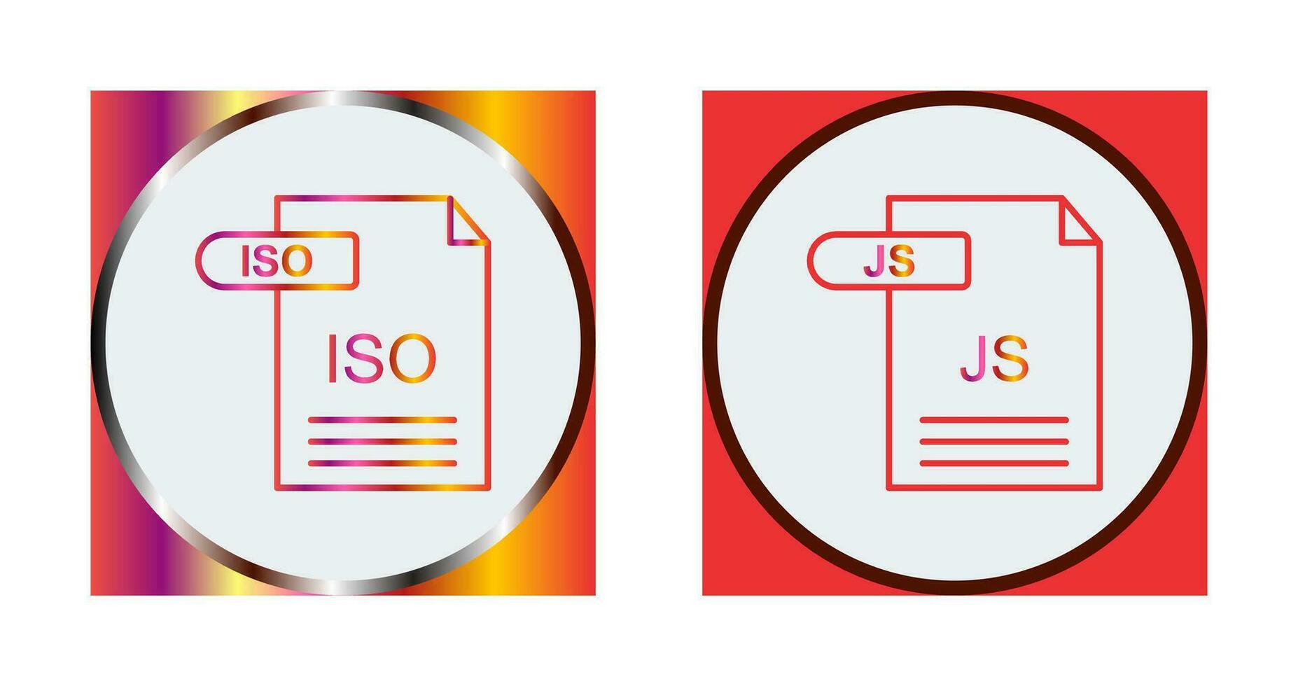 ISO and JS Icon vector