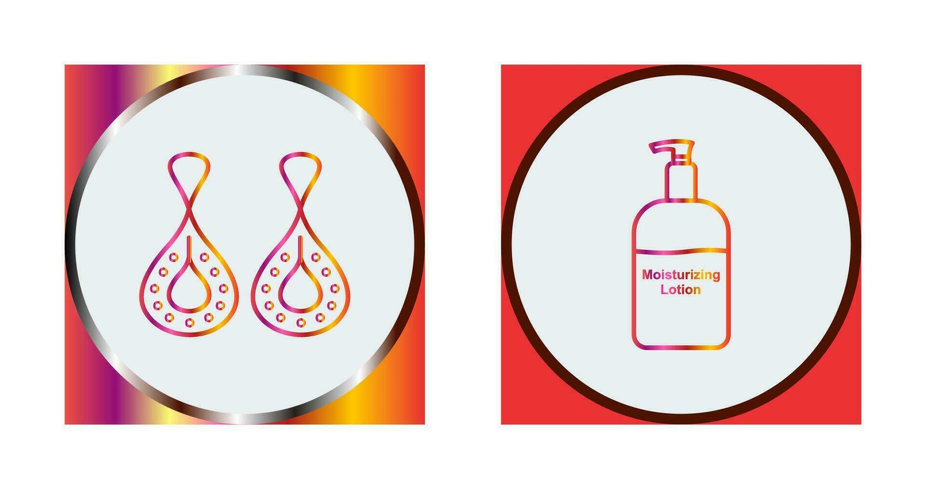 Earring and Lotion Icon vector