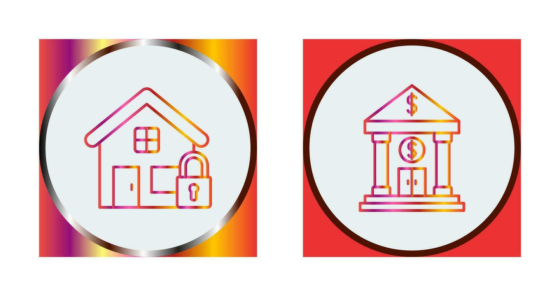 Lock and Bank Icon vector
