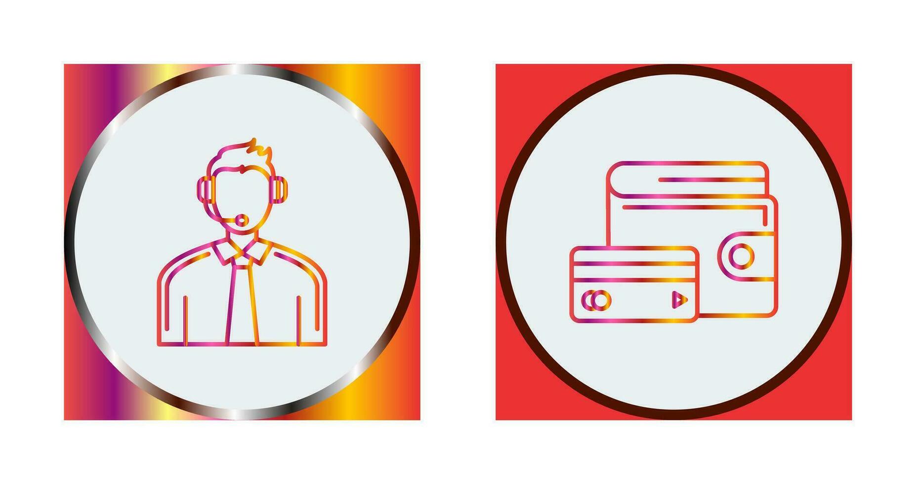Customer Support and Wallet Icon vector