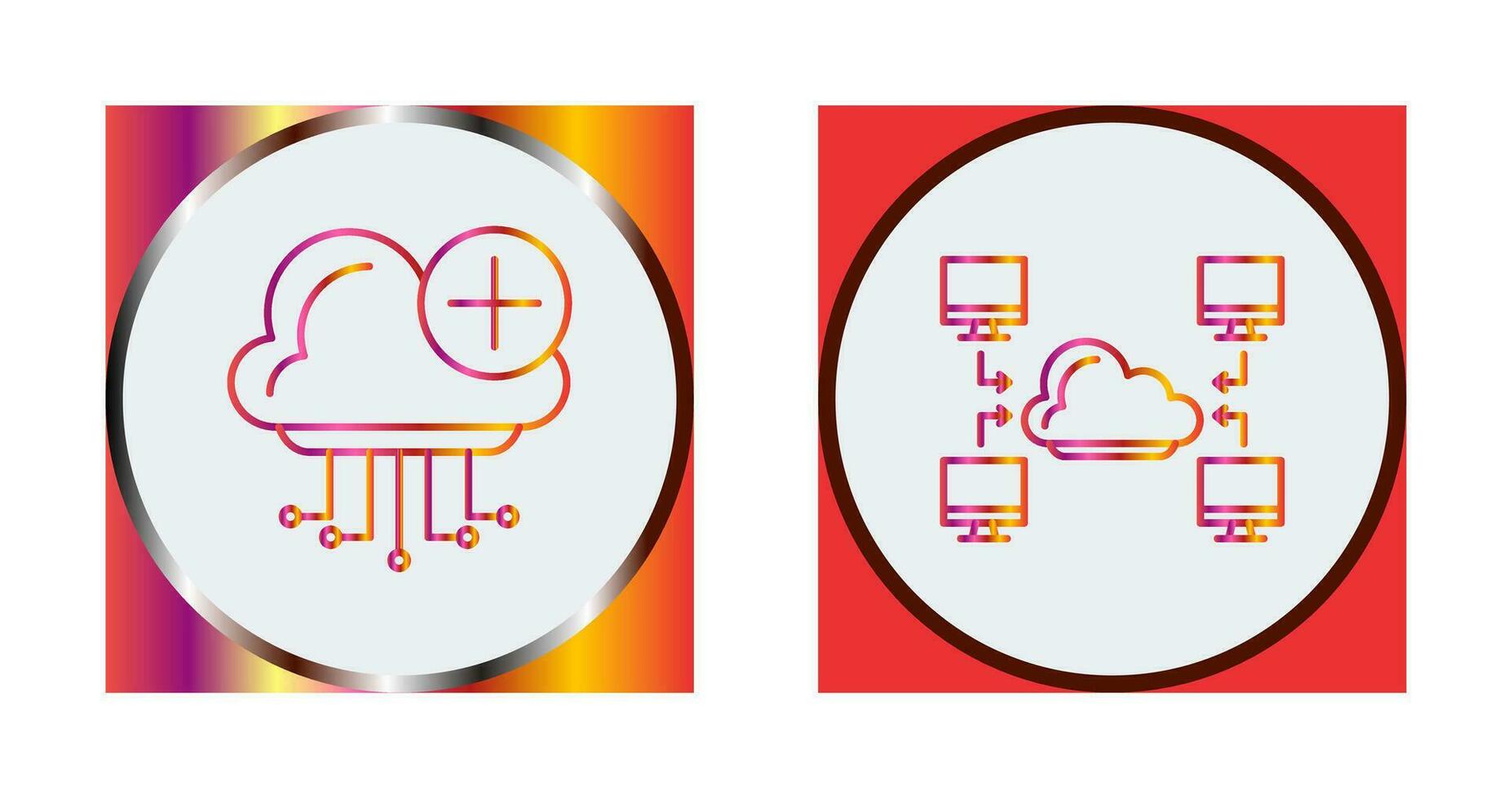 Cloud Computing and Computer  Icon vector