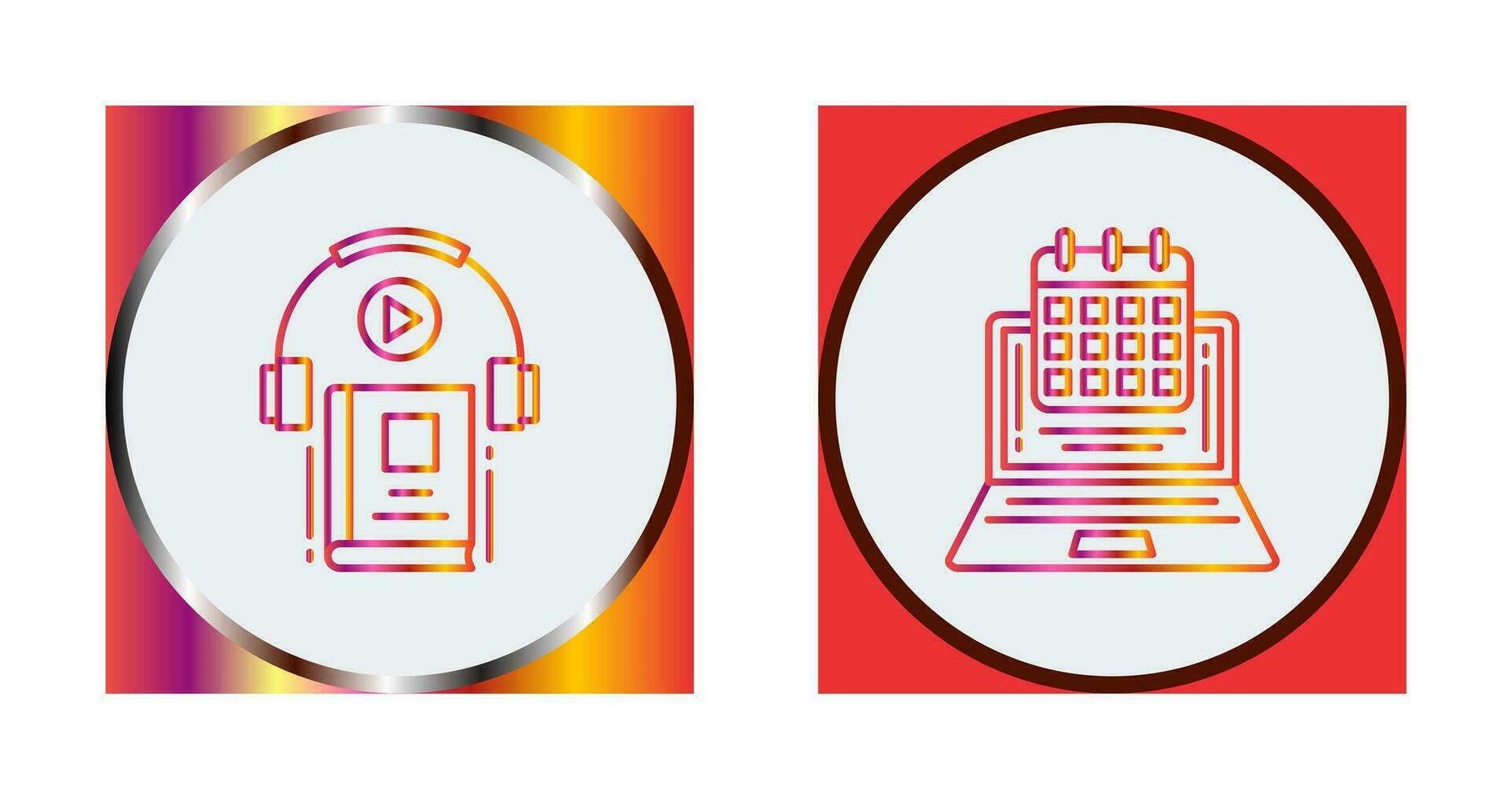 Timetable and Audio Book Icon vector