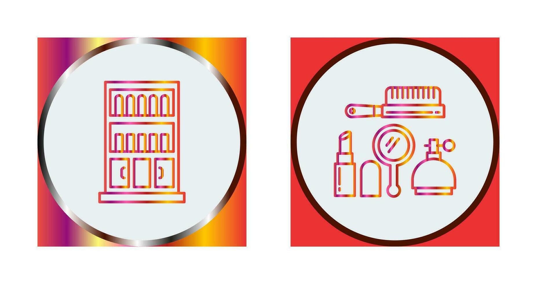 Book Shelf and Makeup Icon vector