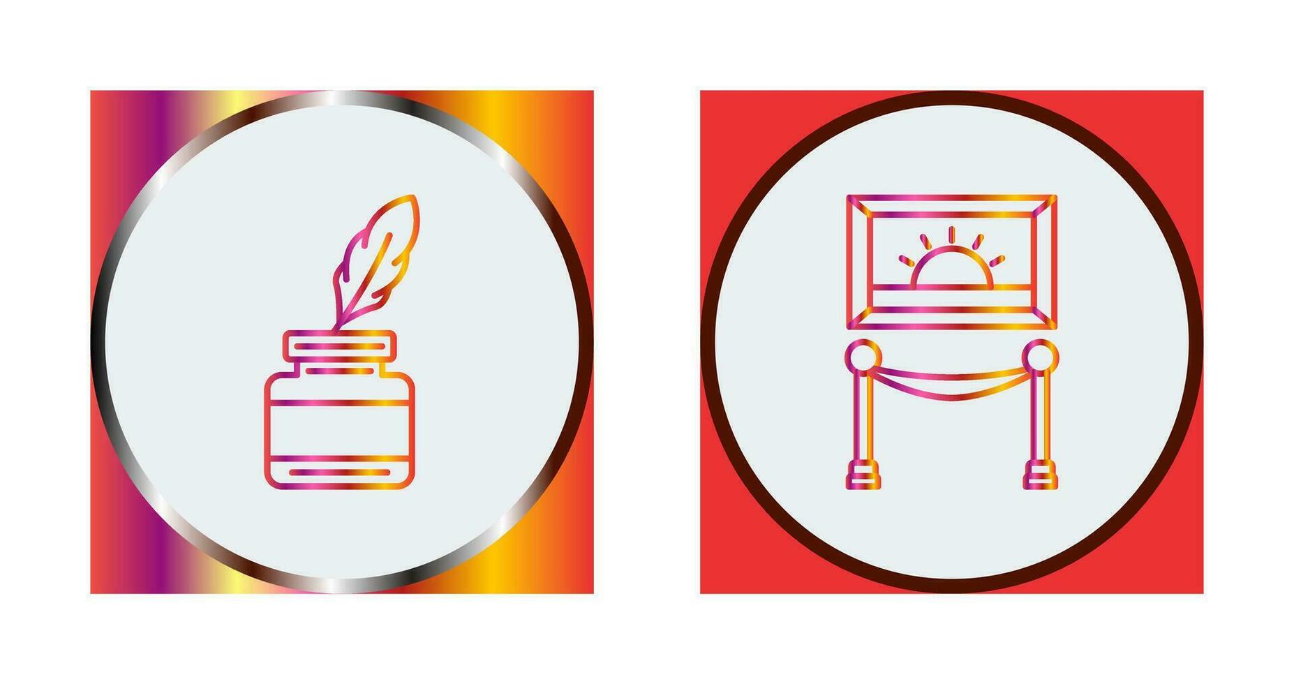 Inkwell and Exibit Icon vector