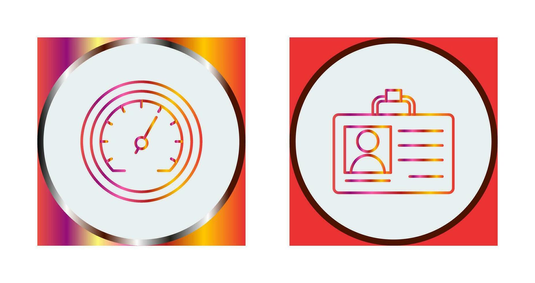 Id Card and Speedometer  Icon vector