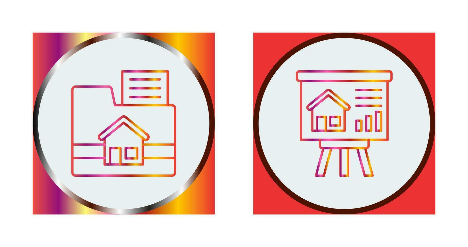 Folder and Presentation Icon vector