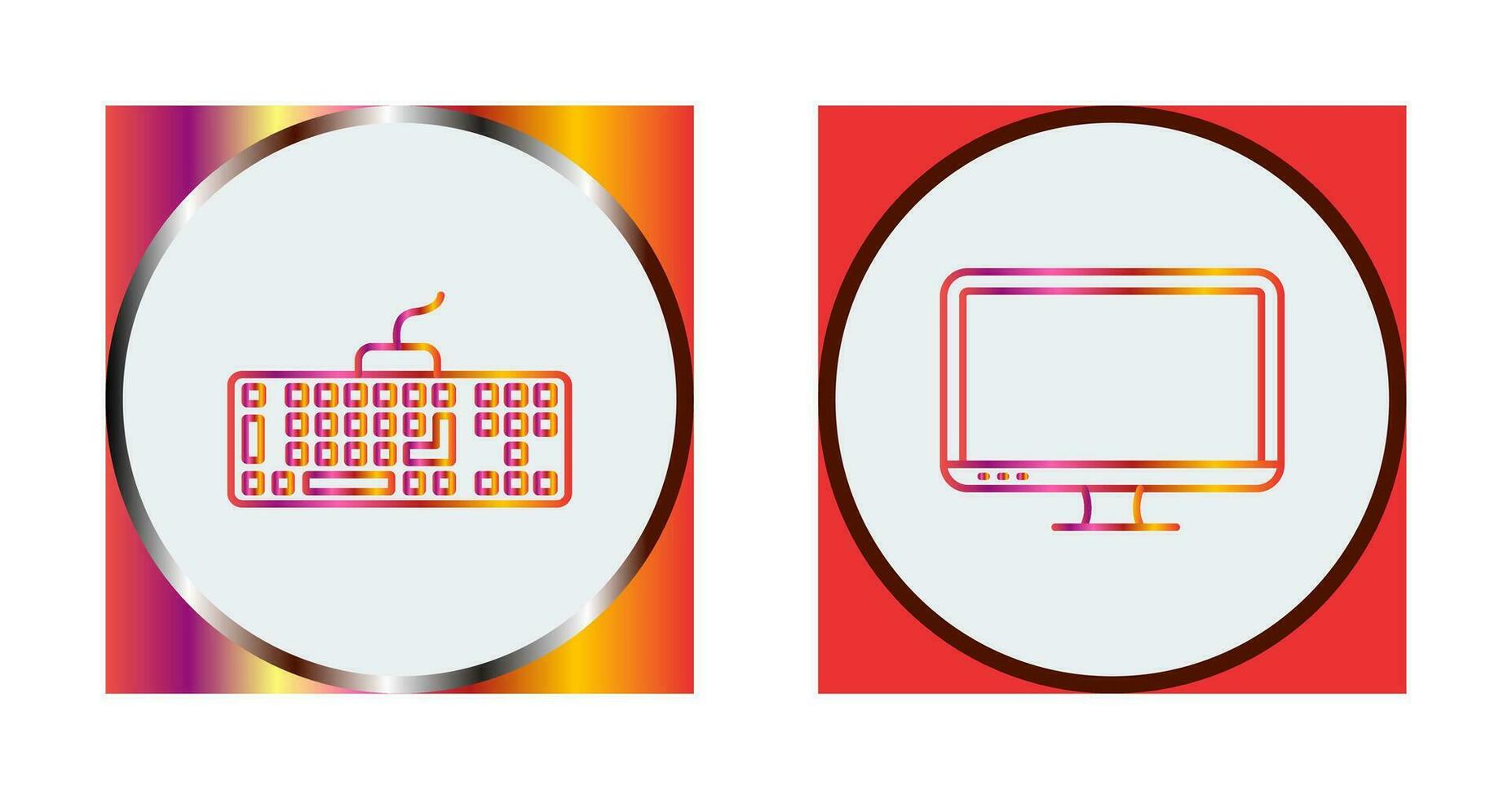 Keyboard and LCD Icon vector