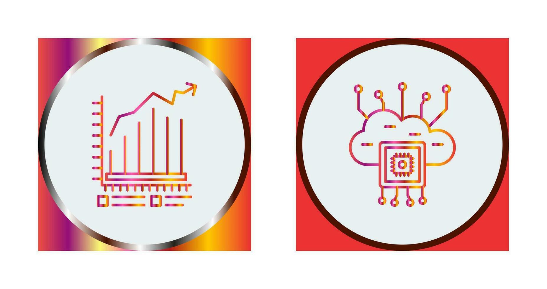 Bar Chart and Cloud Computing Icon vector