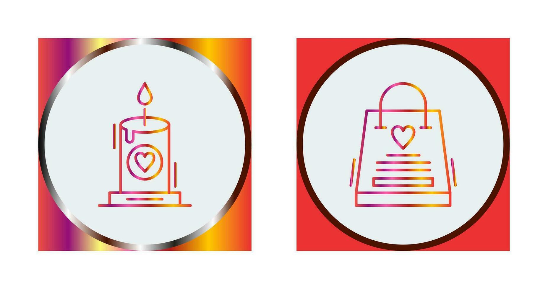 Candle and Gift Bag Icon vector