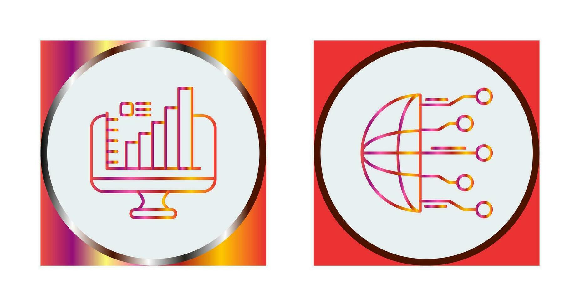 Monitor and Network Icon vector