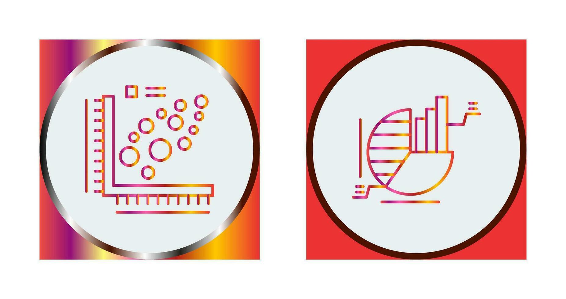 Plot and Pie Chart Icon vector