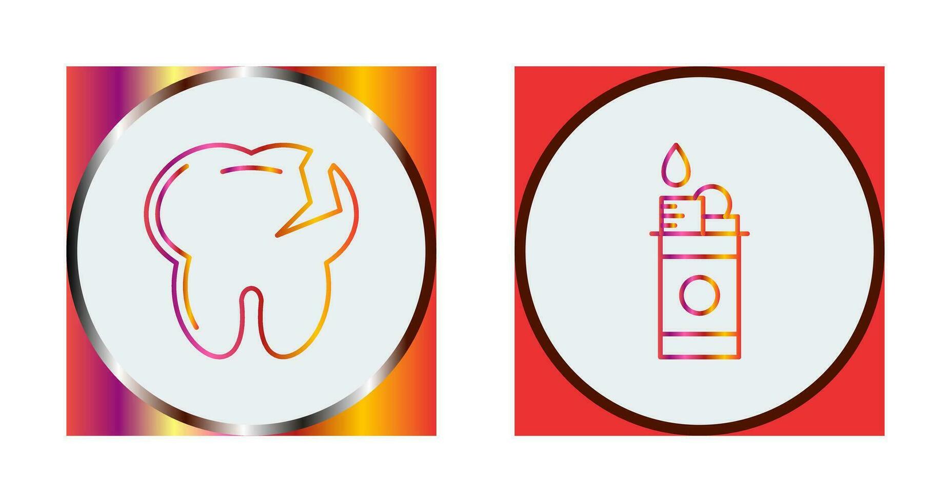 Tooth and Lighter Icon vector