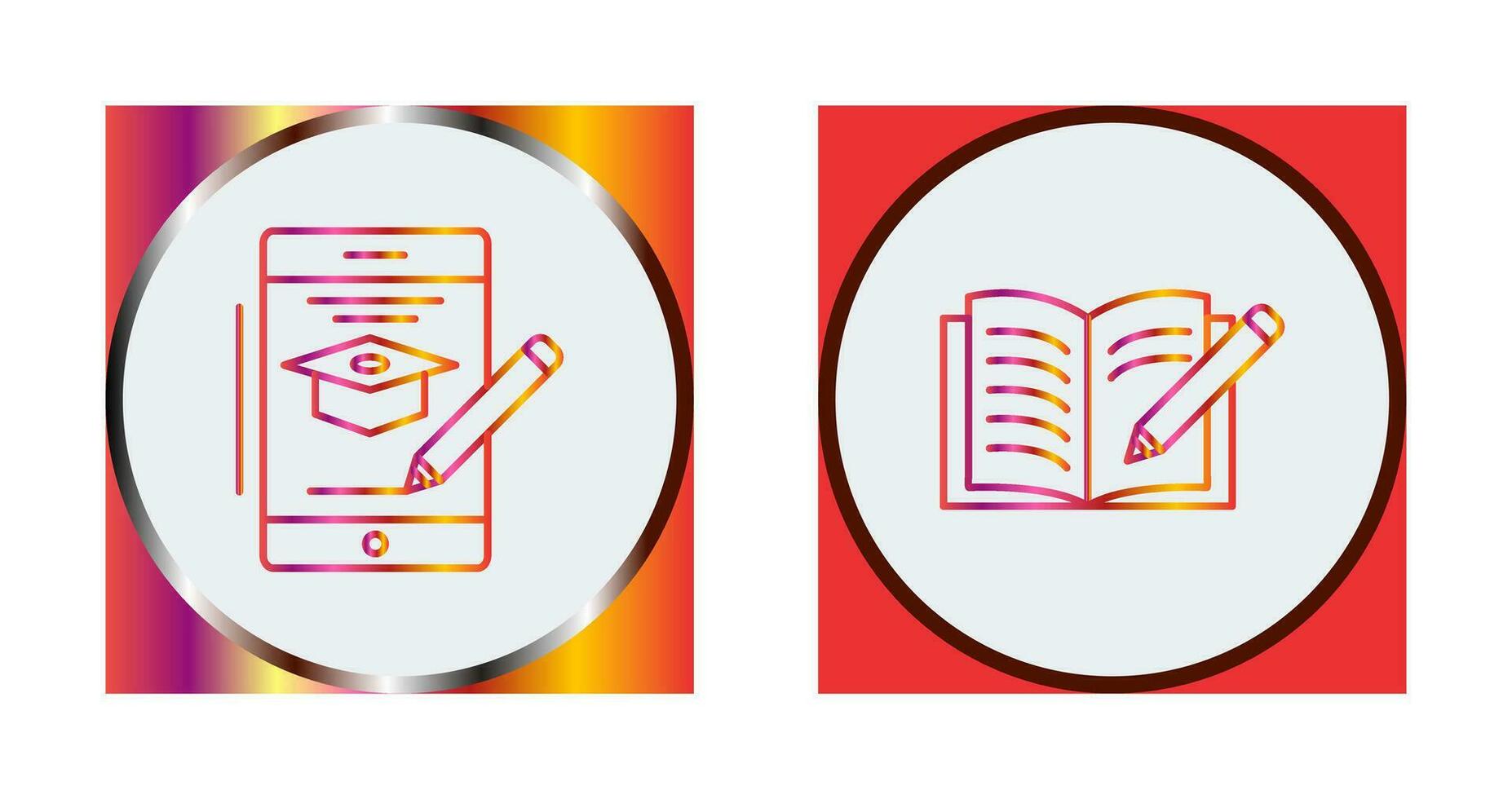 Online Course and Write Icon vector