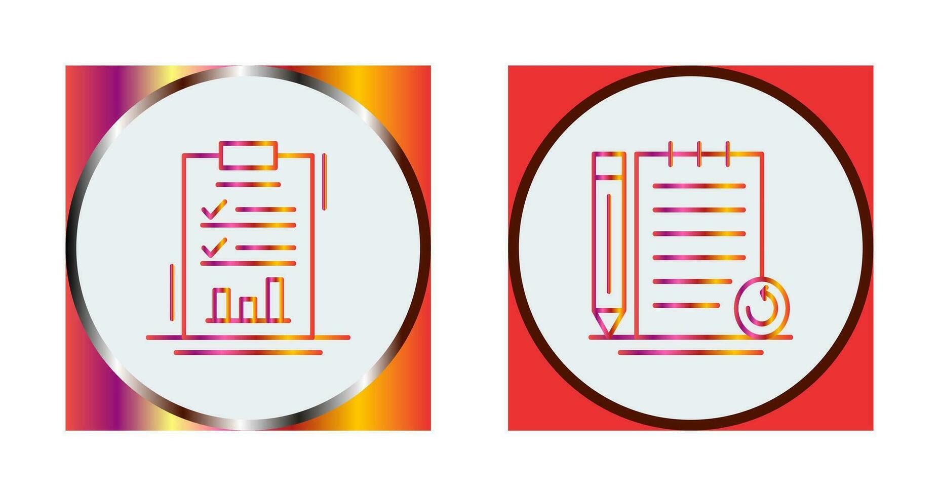 Report List and Rechecked Notes Icon vector