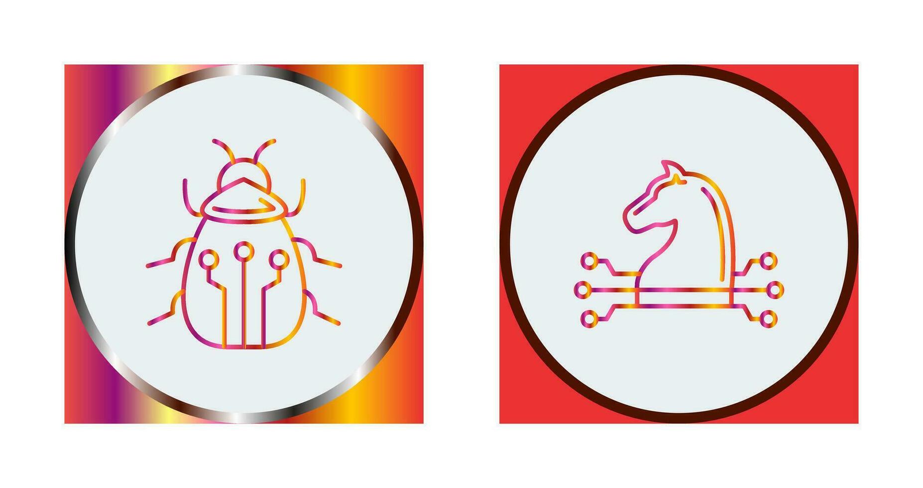 Bug and Trojan Icon vector