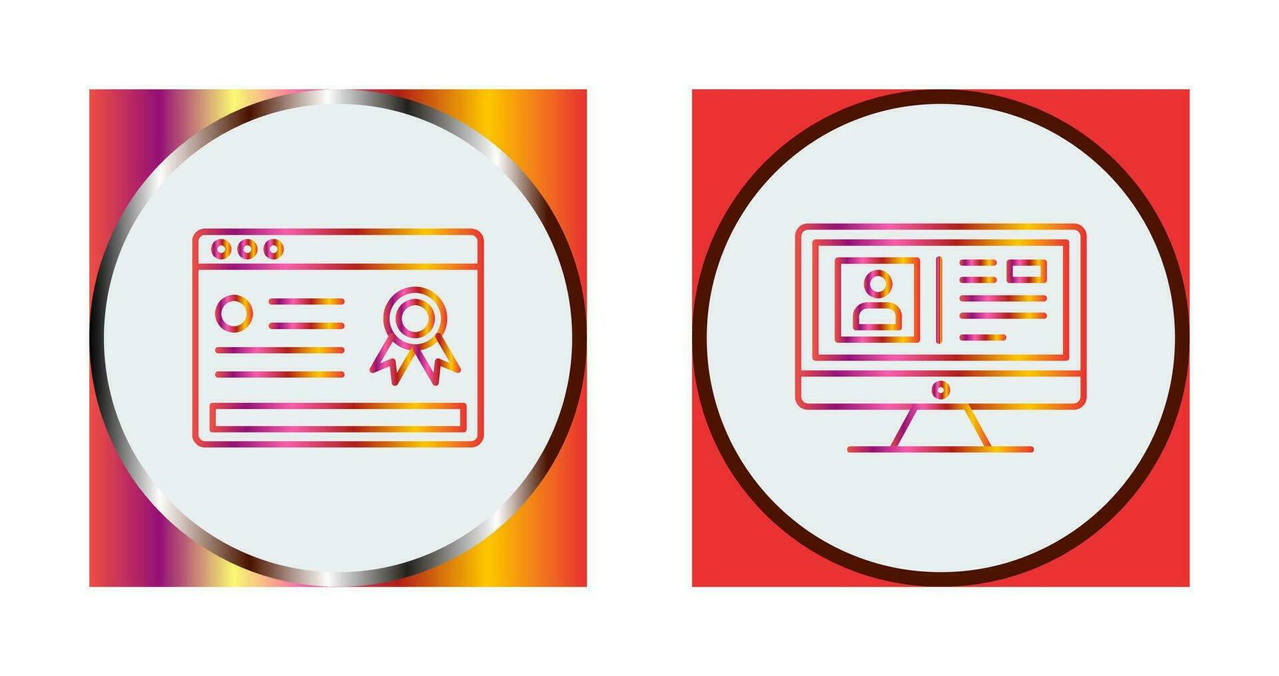 Online Certificate and Profile Icon vector