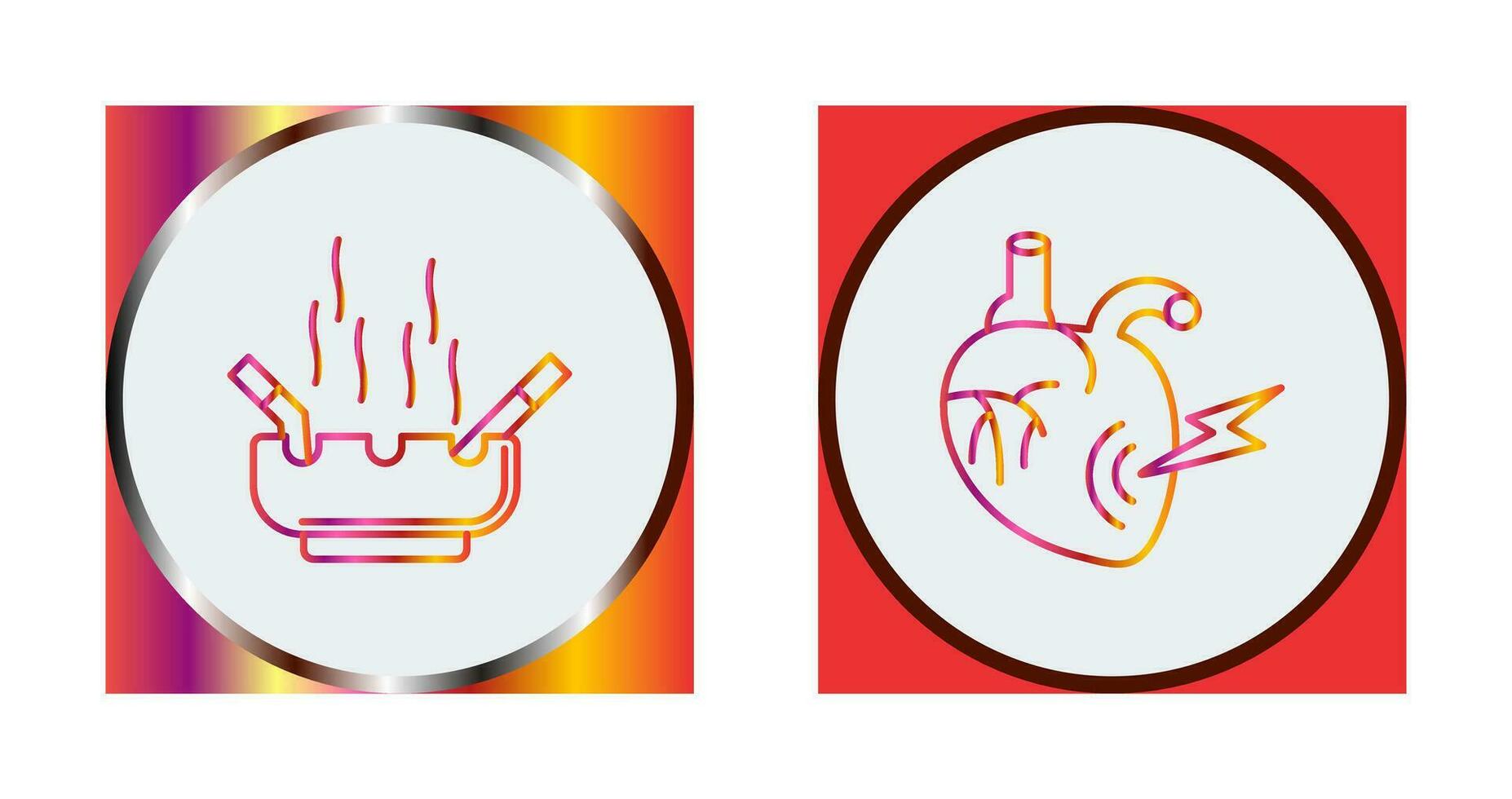 Heart Attack and hashtray Icon vector