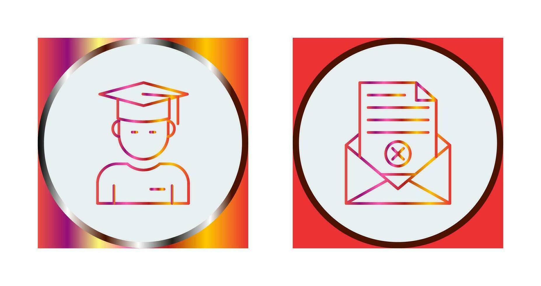 Graduate Student and Rejection Of A Letter Icon vector