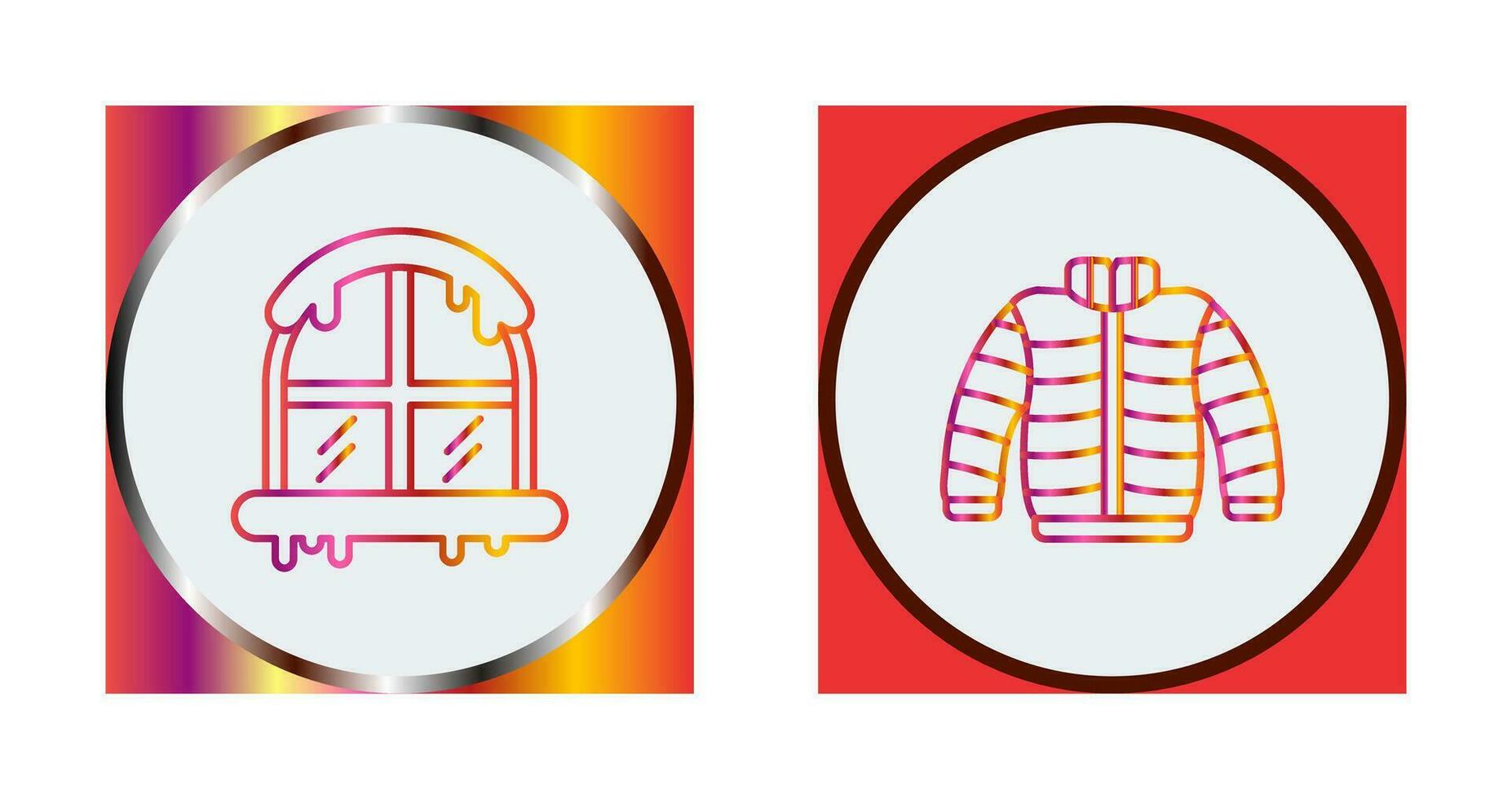 Window and Winter Clothes Icon vector