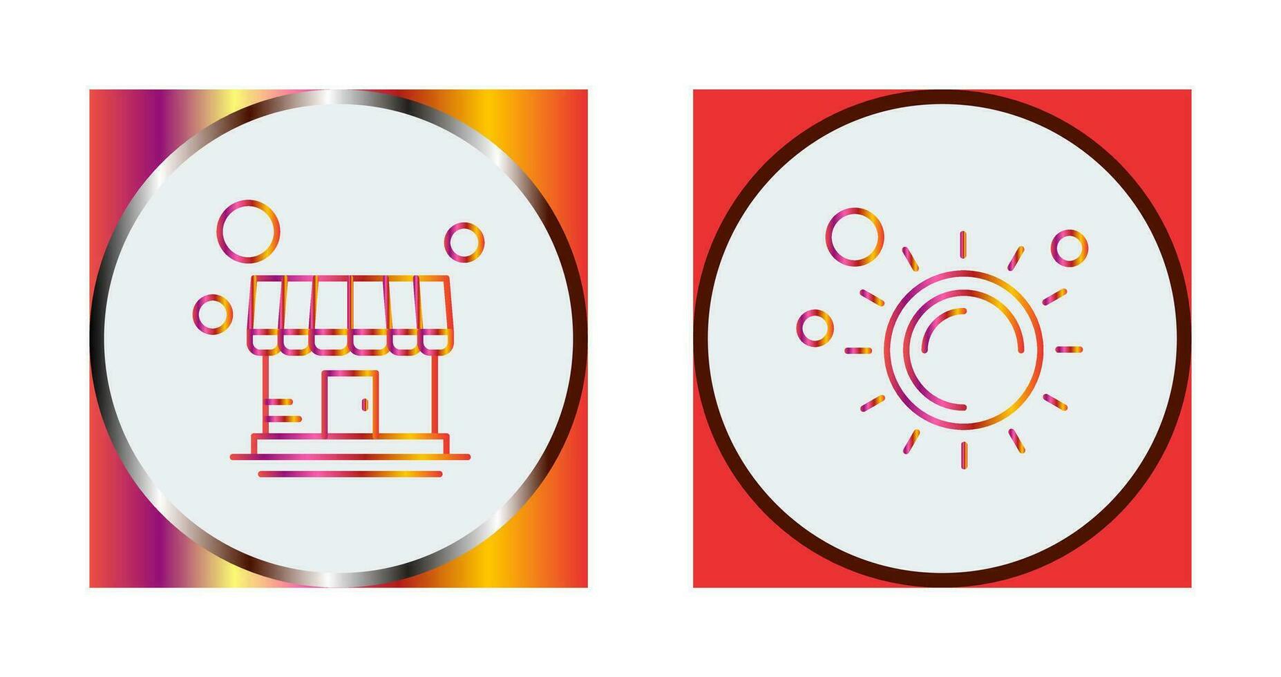 Store and Sun Icon vector